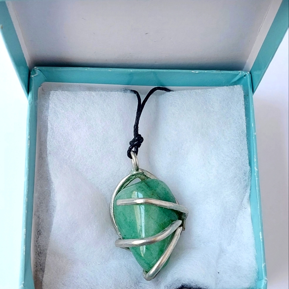 Caged Green  Stone Necklace
